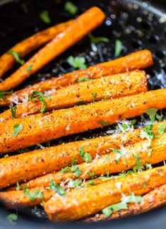 healthy air fryer carrots with parsley on top