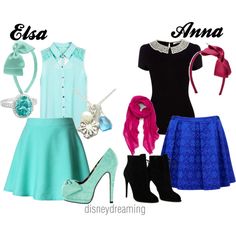 Anna Disneybound, Frozen Disneybound, Elsa Silhouette, Elsa Disneybound, Frozen Inspired Outfits, Anna Frozen 2, Elsa Outfit, Frozen Fashion, Disneybound Ideas