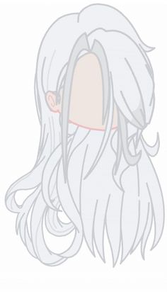 an anime character with long white hair and beards, wearing a gray wig on his head