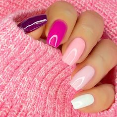 Pink Nail Colors, Unghie Sfumate, Spring Nail Polish, Gel Manicures, Manicure Gel, Nails Trends, Makijaż Smokey Eye, Shellac Nails, Orange Nails