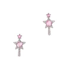 Star Wand / Zircon Charm / Silver / Pink Nail Art Decor Jewelry Dreamy Newjeans Fashion, Nails Application, Magic Jewelry, Pink Zircon, Star Wand, Curvy Kate, Nail Jewelry, Princess Girl, Nail Charms