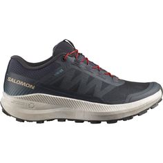 Cushioned  stable and grippy  the Salomon Vision trail-running shoes offer trail-proof performance for the most rugged conditions. They are also designed to be disassembled for recyclability. Gray Lace-up Running Shoes For Trail Running, Gray Running Shoes With Rubber Sole For Outdoor Activities, Gray Trail Running Shoes With Rubber Sole, Breathable Gray Hiking Boots, Functional Gray Trail Running Shoes With Vibram Sole, Gray Running Shoes With Vibram Sole For Hiking, Gray Hiking Running Shoes With Vibram Sole, Gray Rubber Sole Running Shoes For Outdoor, Gray Running Shoes With Rubber Sole For Outdoor