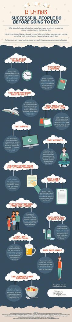 13 Things Successful People Do Before Going To Bed [Infographic] #WhatHelpsToSleepBetterAtNight Have A Great Night, Habits Of Successful People, Before Going To Bed, Going To Bed, Taking Over The World, Bed Ideas, Work Inspiration, Murphy Bed, Do Your Best