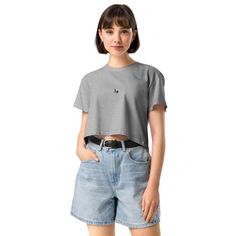 This crop top is made of 100% combed cotton, which makes the shirt extremely soft and more durable than regular cotton shirts. The relaxed fit and dropped shoulders ensure comfortable wear, while the cropped length makes it perfect for spring and summer. * 100% combed cotton  * Heather colors are 15% viscose and 85% cotton * Fabric weight: 5.3 oz/yd² (180 g/m²) * Relaxed fit * Cropped length * Ribbed crew neck  * Dropped shoulders * Side-seamed construction * Shoulder-to-shoulder taping * Double Boxy Fit Cropped Cotton T-shirt, Cropped Boxy Cotton T-shirt, Basic Boxy Fit Cropped T-shirt, Basic Boxy Fit Cropped Tops, Boxy Fit Cropped Cotton Top, Boxy Fit Cotton Cropped Shirt With Crew Neck, Boxy Fit Cropped Shirt For Summer, Basic Cotton Crop Top, Basic Boxy Fit Cropped Cotton T-shirt