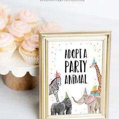 an animal themed birthday party with cupcakes