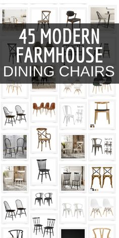 an advertisement for modern farmhouse dining chairs