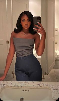 Mode Zara, Black Femininity, Neue Outfits, Denim On Denim, Aesthetic Outfit Ideas, Event Outfit, Looks Street Style, American Beauty