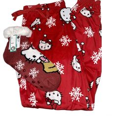 hello kitty christmas pajama set with slippers