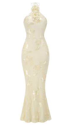 Halter Floral Maxi Dress Ivory -

Color: Ivory
Halterneck
Sleeveless
Flower detail
Floral fabric
Spaghetti straps
Length: Maxi

Style: summer dress, summer outfit, party dress, evening gowns, girly summer outfits, chic dress to impress, dress to impress, summer date outfit, 4th of july outfits, july 4th outfits, summer night outfit, summer business casual outfits, ivory dresses, cream dresses, halter dresses, floral dresses, maxi dresses, evening dresses Beige Maxi Length Dress For Banquet, Cream Maxi Dress For Prom, Fitted Beige Prom Dress, Cream Dress With Fitted Bodice For Banquets, Cream Fitted Bodice Dress For Banquet, Cream Dress With Fitted Bodice For Banquet, Beige Sheath Midi Dress For Wedding, Cream Sleeveless Evening Dress, Cream Fitted Bodice Dress For Prom