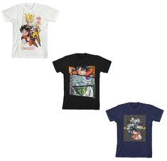 PRICES MAY VARY. Character Designs: Features iconic Dragon Ball Z characters in vibrant, dynamic scenes that fans will love 3-Pack: Includes three unique t-shirts for versatile and stylish outfit options Officially Licensed: Authentic Dragon Ball Z merchandise ensures top quality and true-to-series designs Cotton Fabric: Made from 100% cotton for a soft, breathable, and comfortable fit Machine Washable: Hassle-free care with machine wash cold and tumble dry low heat Elevate your boy’s wardrobe w Dragon Ball Z Characters, Goku Frieza, Character Group, Outfit Options, Stylish Outfit, Character Designs, Unique Tshirts, Dragon Ball Z, Black Tee