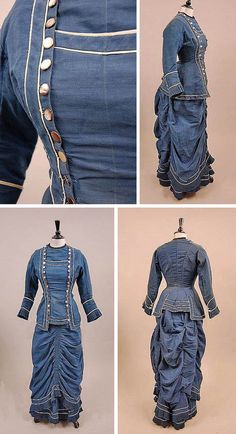 1879 Fashion, 1870 Fashion, 1880s Fashion, 19th Century Clothing, Victorian Costume, Century Clothing