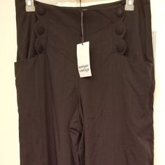 Nwt. Size Xl/14. Black Wide Leg Pants. Perfect For Dancing! Black Pinafore, Style Wide Leg Pants, Ginger Dress, Burgundy Pants, Tweed Pants, Gingham Pants, Suspender Pants, Black Wide Leg Pants, Wide Leg Cropped Pants