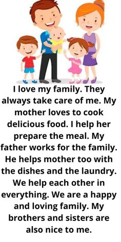 a family poem with the words i love my family they always take care of me