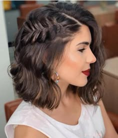 Bob Braids Hairstyles, Hoco Hair Styles, Hairstyles Aesthetic, Short Hair Lengths, Hoco Hairstyles, Hair Hoco, Homecoming Hair Down, Peinados Fáciles Para Cabello Corto, Back To School Hairstyles