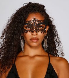 Hit those Halloween parties in a masquerade mask that is part fun, part glam! This mini mask features a rhinestone design over the eye, an intricate lace design, and a ribbon closure that ties at the back. Mask is composed of a nylon-lace material. Complete look with a formal dress and satin gloves to look like a glam countess. Skeleton Mermaid, Cat Angel, Mermaid Costumes, Bunny Cat, Satin Gloves, Mask Style, Angel Devil, Mermaid Costume, Lace Material