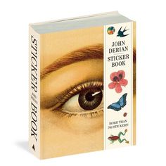 the john dejehan sticker book is open to show an eye and butterflies