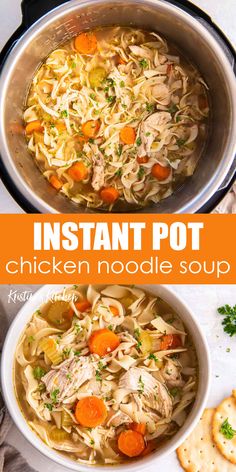 instant pot chicken noodle soup in an instant pot