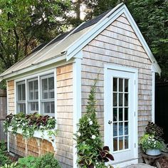 a small house with plants growing out of the windows