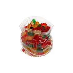 a plastic bag filled with lots of gummy bears