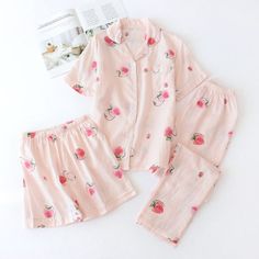 Spring Sleepover Cotton Sets, Comfortable Pink Bedtime Set, Cute Cotton Sleepwear, Comfortable Pajama Shorts For Spring Sleepover, Casual Spring Bedtime Sets, Casual Bedtime Sets For Spring, Comfortable Summer Sets For Pajama Party, Cute Cotton Lounging Sets, Pink Cotton Loungewear Sets