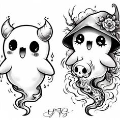 Bff Ghost Tattoo, Ghost With Crown Tattoo, Trio Ghost Tattoos, Butterfly Ghost Tattoo, Ghost In A Bottle Tattoo, Gamer Ghost Tattoo, Ghost Family Tattoo, Ghost Best Friend Tattoos, Ghost Mushroom Tattoo