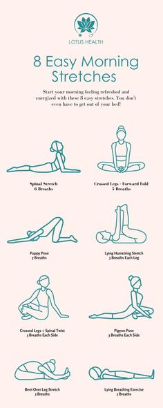 a poster with instructions on how to do an easy morning stretch