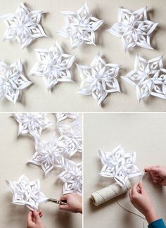 how to make paper snowflakes out of toilet paper - step by step instructions