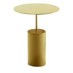 a round table with a metal base on an isolated white background