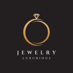 the logo for jewelry luxurious with a gold ring and diamond on it's center