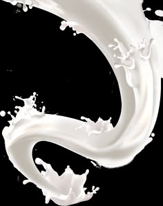 milk splashing in the air on a white background