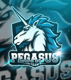 the logo for a team with a unicorn's head on it and stars in the background