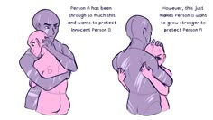 two people are hugging each other and one person is holding the other in his arms