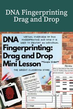 a poster with instructions on how to use the fingerprinting drop and drop mini lesson