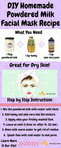 Try this DIY homemade powdered milk face mask recipe. It's perfect for dry skin that needs a little hydrating. #DIY #natural #skincare #beauty #facemask Milk Face Mask, Face Mask Powder, Beauty Bomb, Milk Face, Diy Facial Mask, Mask Powder, Homemade Facials, Face Mask Recipe