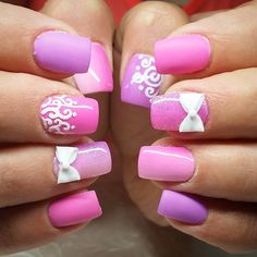 nail inspo gel Nail Art French, White Gel Nails, Pink Summer Nails, Pink Nail Art Designs, Pink Designs, 2016 Style, Summer Gel Nails, Pink Gel Nails