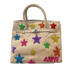 Personalized Star Tote-Totes-Tiana-The Grove Hand Bags For Women, Colorful Bags, Pretty Bags, The Grove, Jute Bags, Cute Bags, Personalize Bag, Custom Bags, Fun Bags