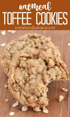 oatmeal toffe cookies with text overlay