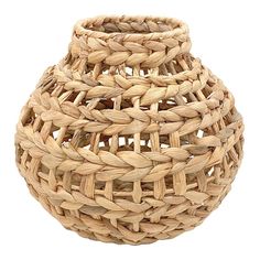 a woven basket is shown on a white background