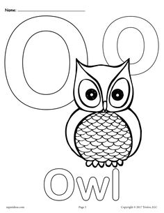 the letter o is for owl coloring page