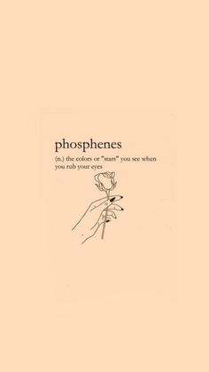 a hand holding a flower with the words phosphers written in black on it