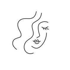 a line drawing of a woman's face