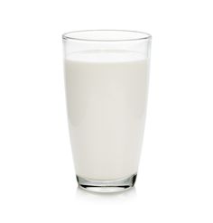 a glass of milk on a white background