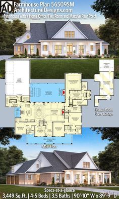 the floor plan for this house is very large and has two master suites on each side