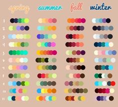 an image of different colors for the fall and winter season, with text overlaying it