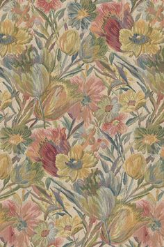 a floral wallpaper with many different colored flowers