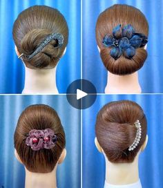 Easy to Learn Bun Hairstyles for Girls | Learn to Make Bun Hairstyles in Easy Steps | By Simple Hairstyles | Hey guys, welcome back. We will tie a ponytail. Put a bun pin on it. Now tie the haze from the between. Fix it inside the haze. Fix the haze using this clip and it's ready. I hope you liked it. Next we will tie a ponytail and using this clutch we'll fix it by making a bun and your bun is ready. Next we will tie a ponytail and then fix the haze in the between like this. Now again take the haze and fix it on the top. Put a hair clutch and it's ready. Then we will tie a ponytail and put the rubber band like this. Now divide the hairs in two sections, put it and clutch it and it's ready. Next we will tie a ponytail, fix it using a hair bun pill like this. Now we will comb the rest of th Rose Coloring, Bun Pins, Simple Hairstyles, Hairstyles For Girls, A Ponytail, Hair Ponytail Styles, Short Hair Updo, Ponytail Styles, Hair Bun