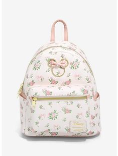 Loungefly Disney Minnie Mouse Pastel Floral Mini Backpack, Disney Bags Backpacks, Backpack Collection, Disney Keychain, Cute Mini Backpacks, Mini Mochila, Mini Backpacks