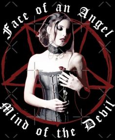 a woman wearing a corset and holding a rose in her hand with the words, peace of an angel behind her