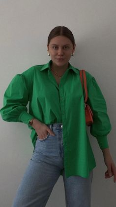 Green Shirt Outfits, Green Outfits For Women, Polo Shirt Outfits, Green Outfits, Shirt Outfits, Green Outfit, Green Shirt, Casual Style Outfits