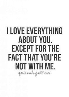 the quote i love everything about you except for the fact that you're not with me